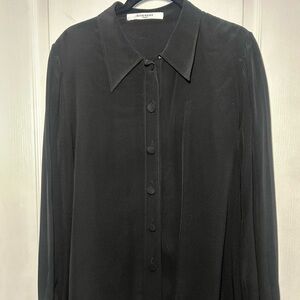 Givenchy Black Silk Button-Front Shirt